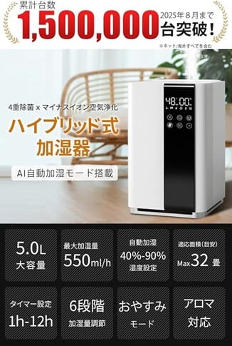 トロストン 大容量 5L 加湿器 AIスマート　画像1